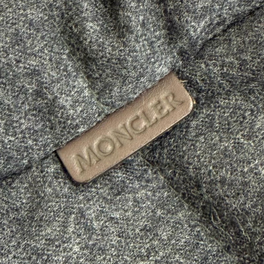 Excellent MONCLER Down jacket RODIN Logo button tailored style Charcoal gray 0
