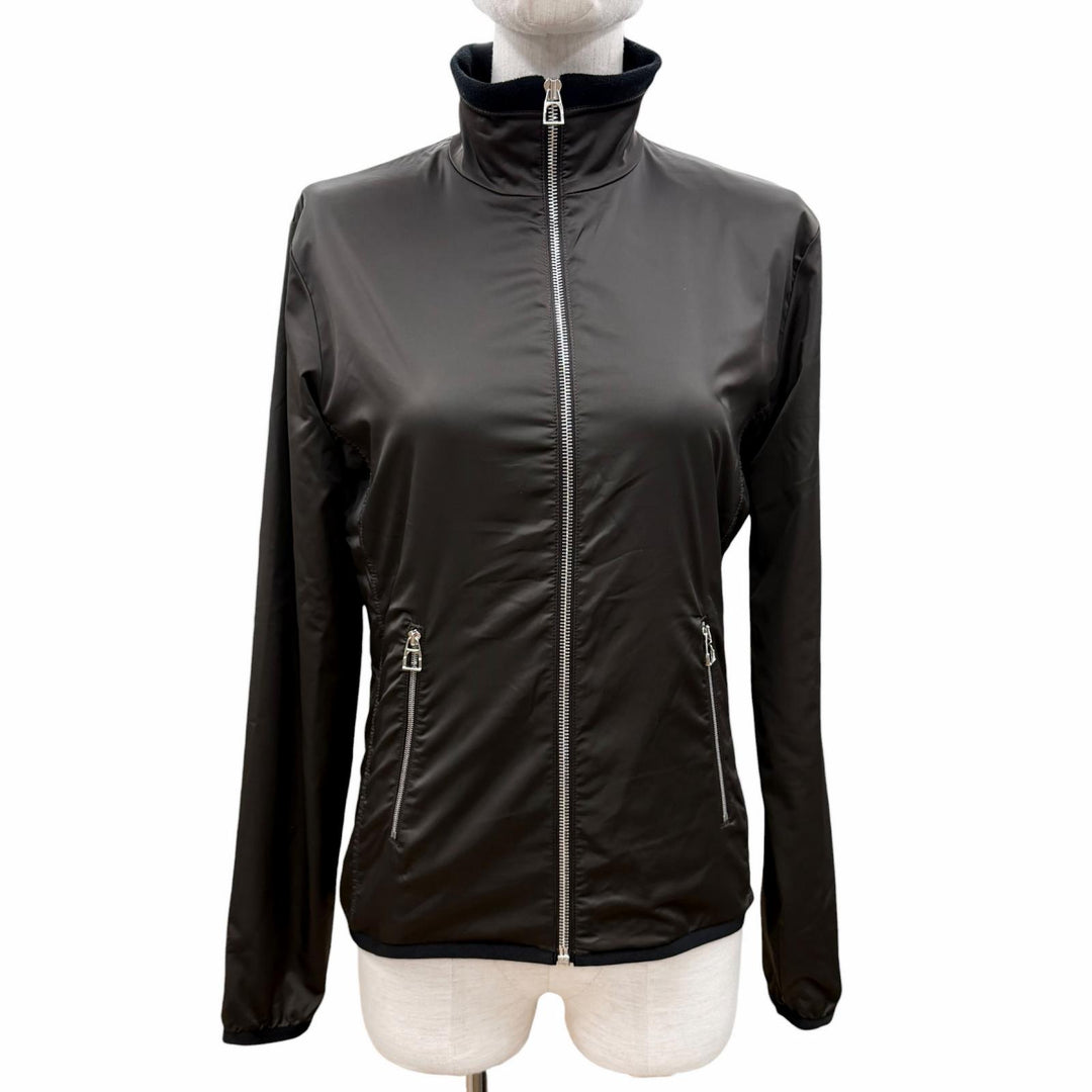 Excellent HERMES Jacket Fleece Warm-up Dark green Nylon Women M