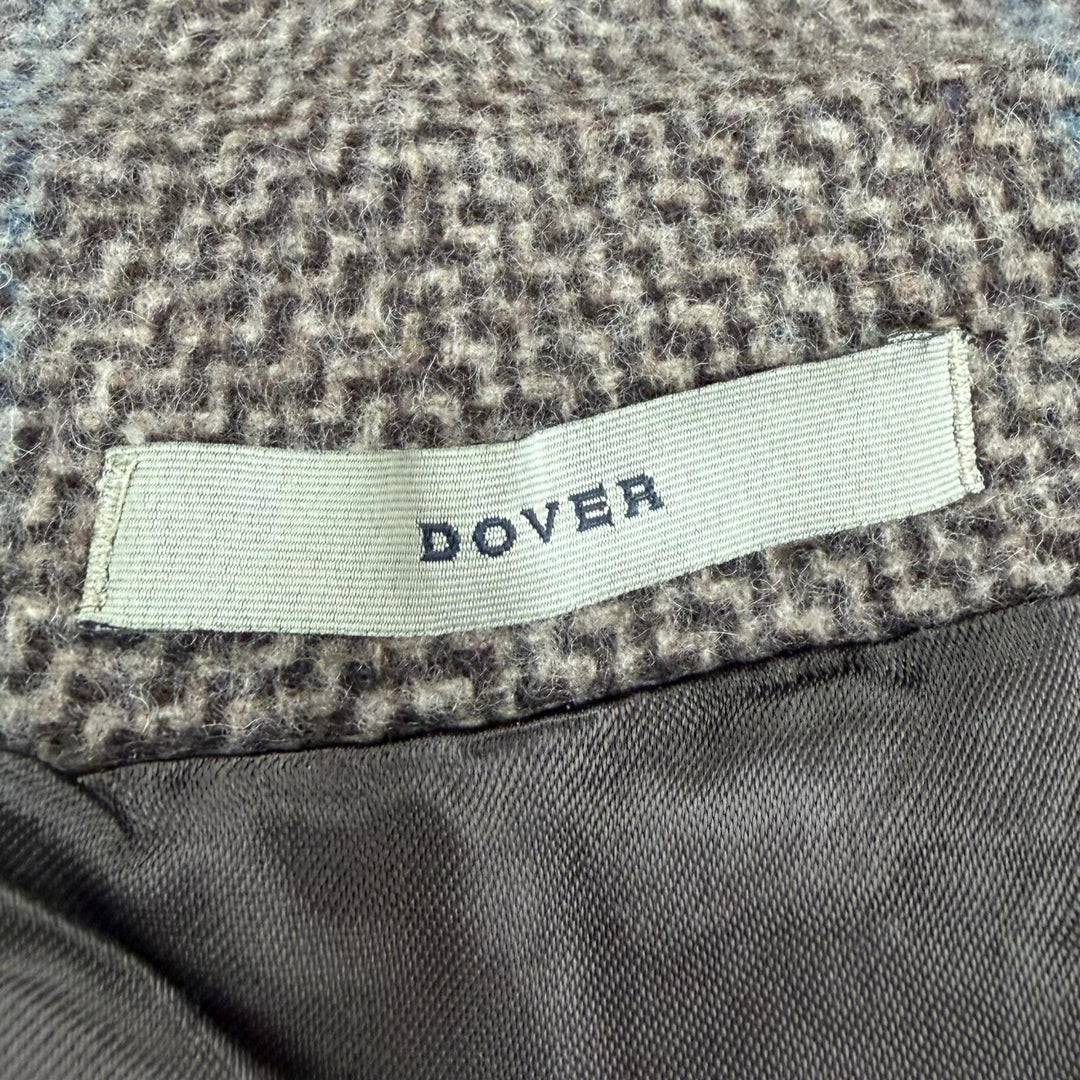 Excellent BOGLIOLI coat DOVER Check Pattern logo button Brown wool mens 46