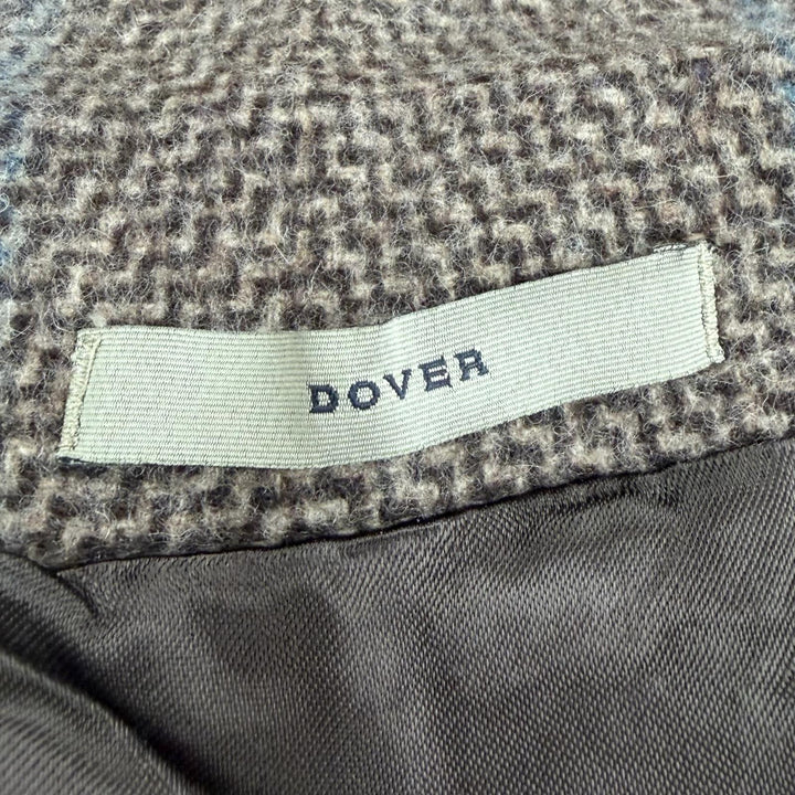 Excellent BOGLIOLI coat DOVER Check Pattern logo button Brown wool mens 46