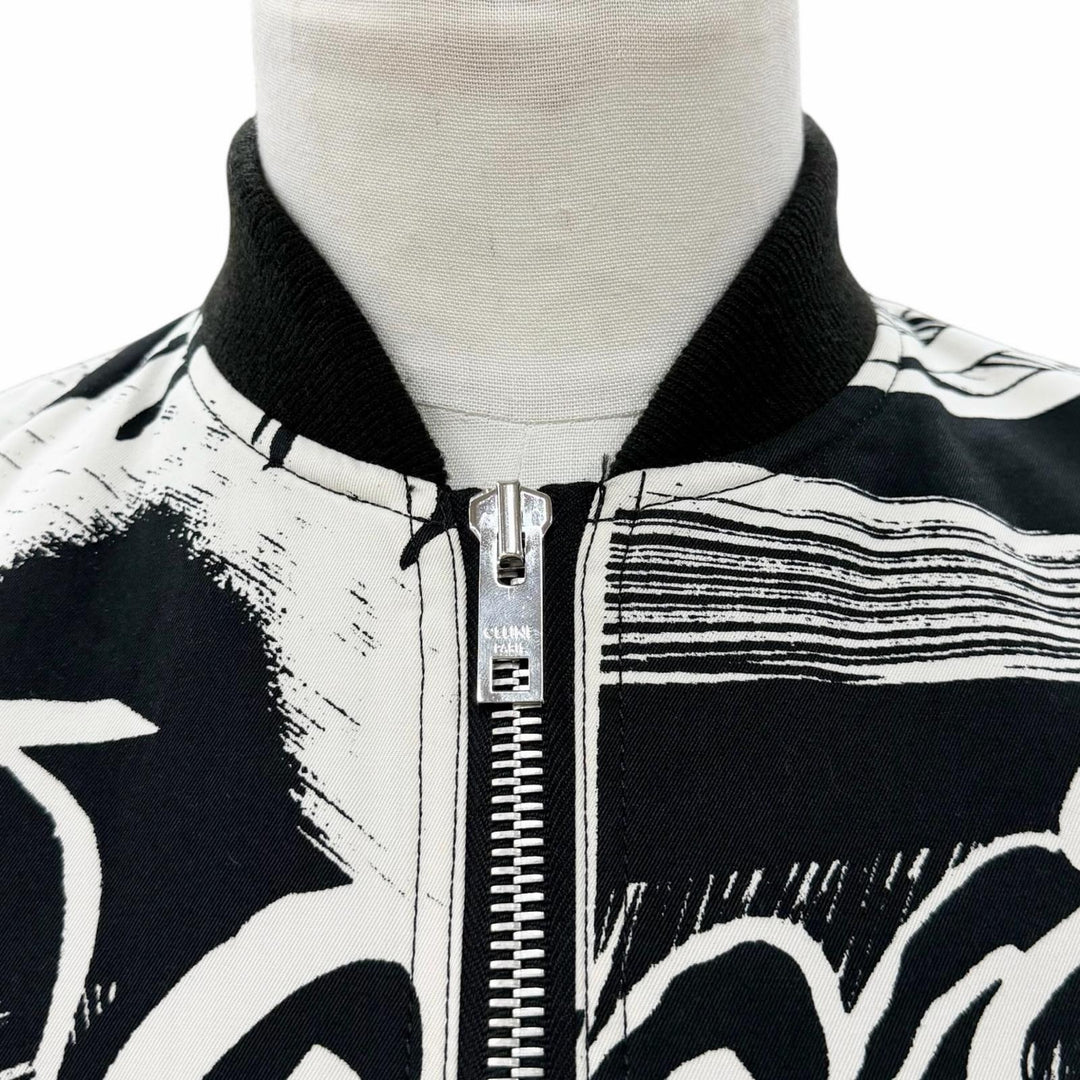 Excellent CELINE Christian Marclay Blouson Zip up jacket black mens S 2W02047E