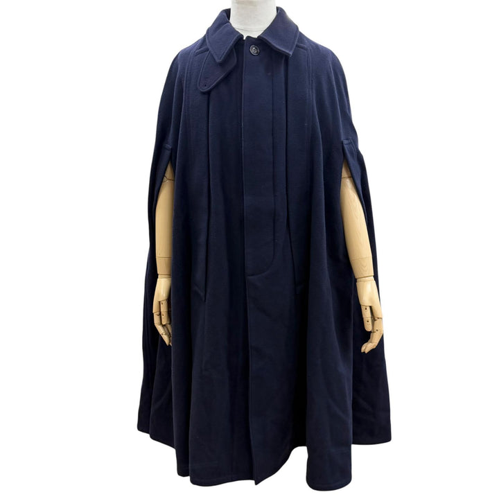 Great Yohji Yamamoto POUR HOMME poncho Wool Mossa Cape Coat Navy 3 HK-C34-156