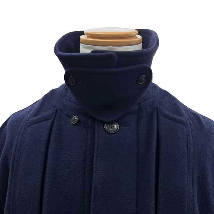 Great Yohji Yamamoto POUR HOMME poncho Wool Mossa Cape Coat Navy 3 HK-C34-156