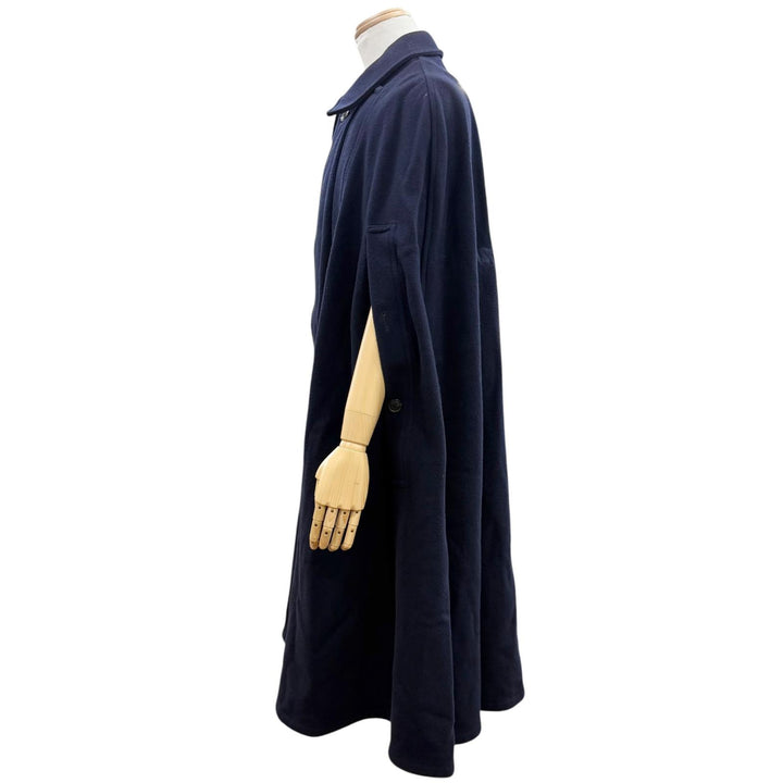 Great Yohji Yamamoto POUR HOMME poncho Wool Mossa Cape Coat Navy 3 HK-C34-156