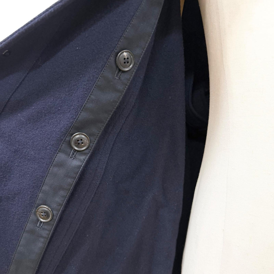 Great Yohji Yamamoto POUR HOMME poncho Wool Mossa Cape Coat Navy 3 HK-C34-156