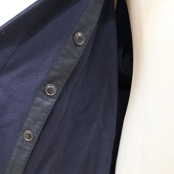 Great Yohji Yamamoto POUR HOMME poncho Wool Mossa Cape Coat Navy 3 HK-C34-156