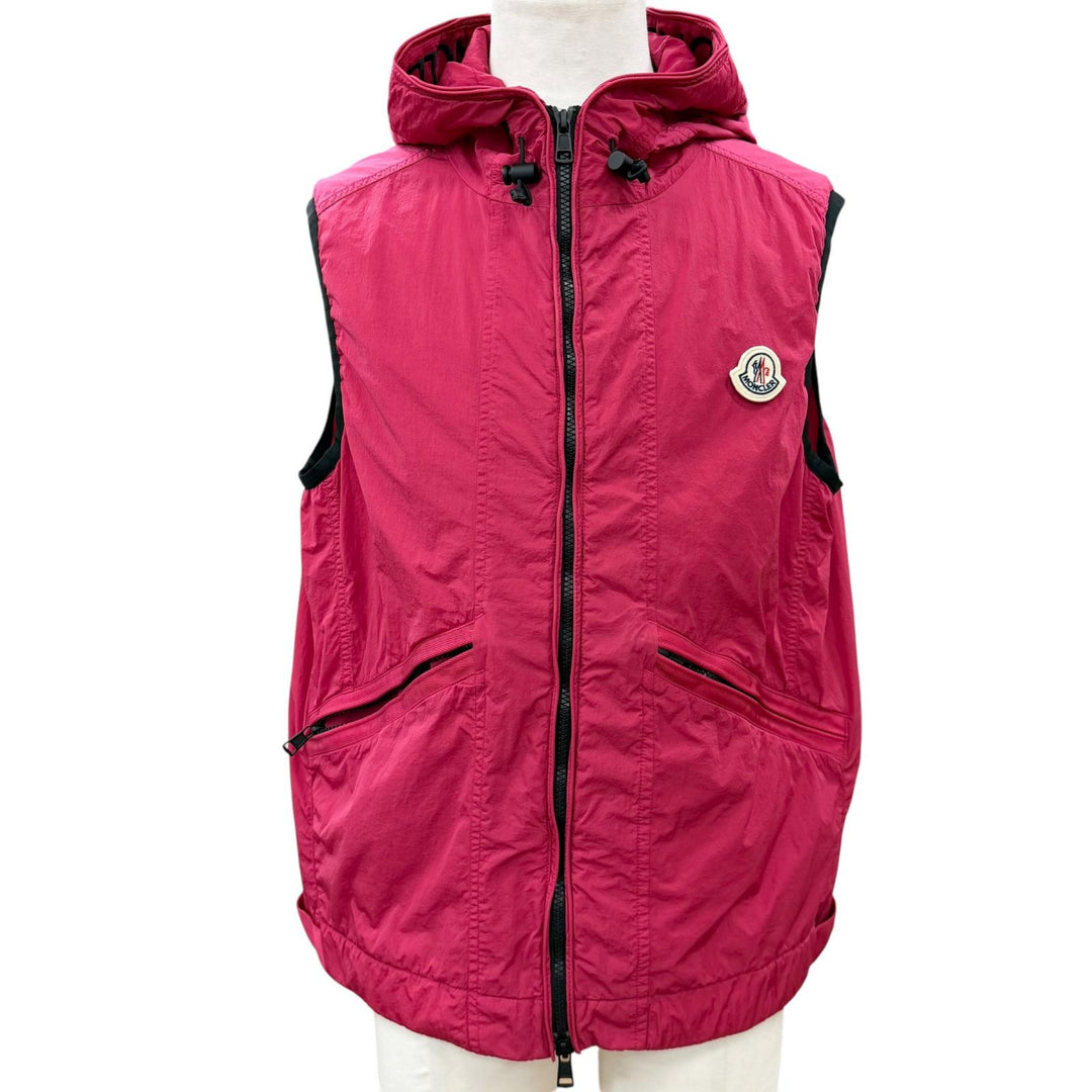 Excellent MONCLER Best TOUQUES Hooded double jacket with logo patch pink 4
