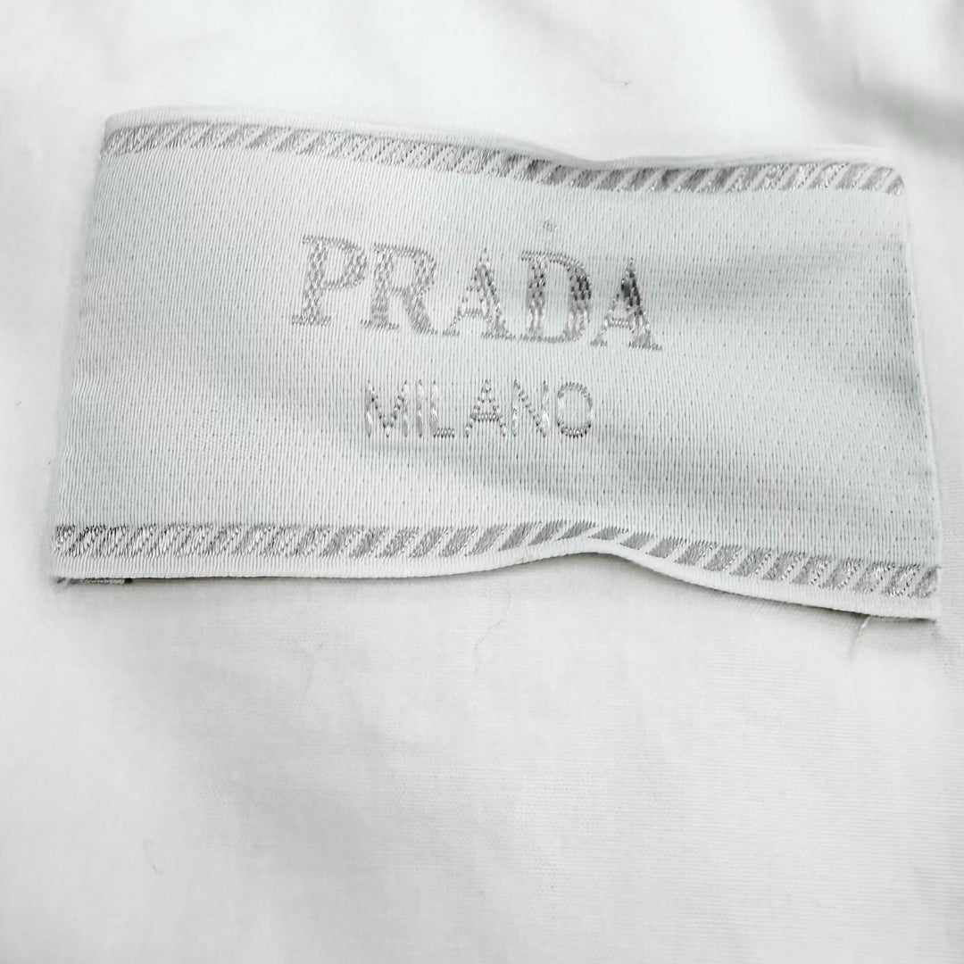 Excellent PRADA Best Triangle Logo Pullover white cotton mens M SGC352