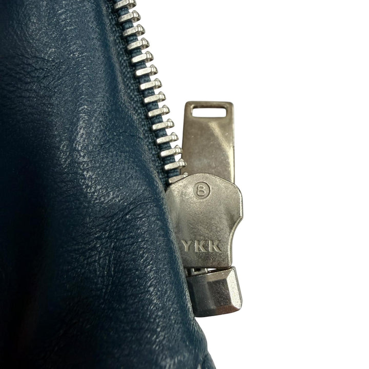 Great CELINE leather jacket Blue Sheep leather Women 38 2 5H99/4533