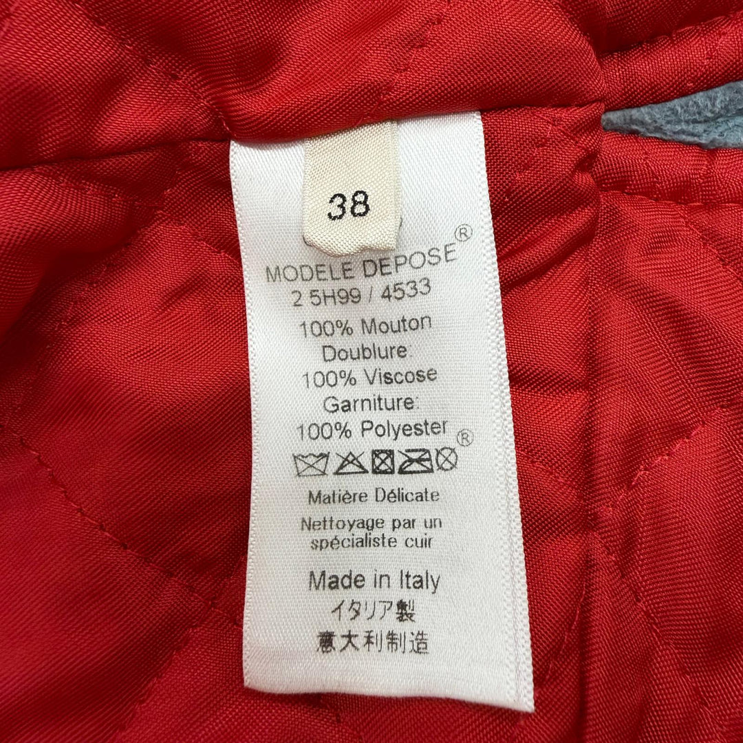 Great CELINE leather jacket Blue Sheep leather Women 38 2 5H99/4533