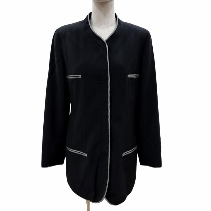 Excellent CHANEL BOUTIQUE Jacket black wool Women 36 96P P06569V02311