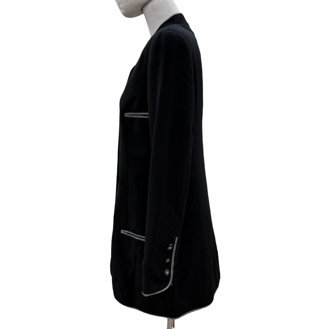 Excellent CHANEL BOUTIQUE Jacket black wool Women 36 96P P06569V02311