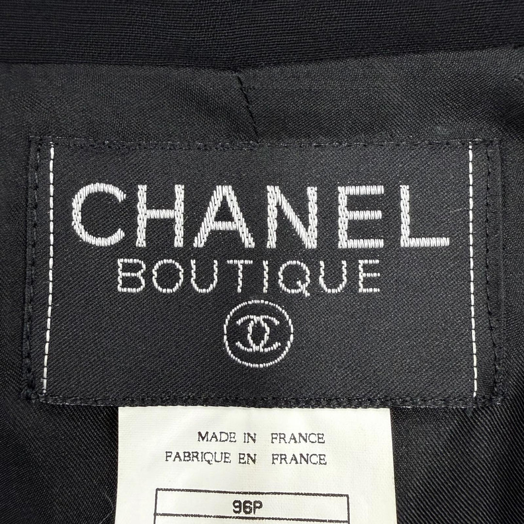 Excellent CHANEL BOUTIQUE Jacket black wool Women 36 96P P06569V02311