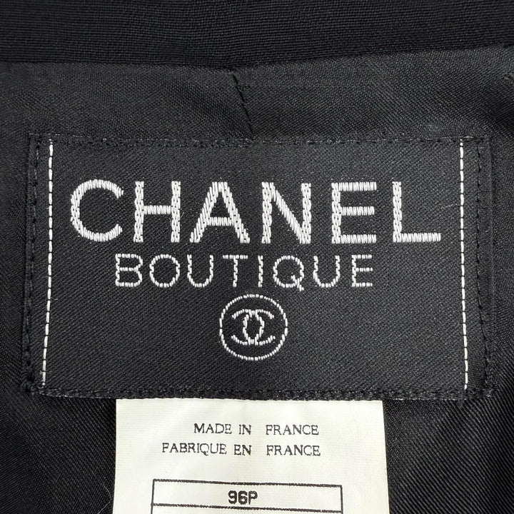 Excellent CHANEL BOUTIQUE Jacket black wool Women 36 96P P06569V02311