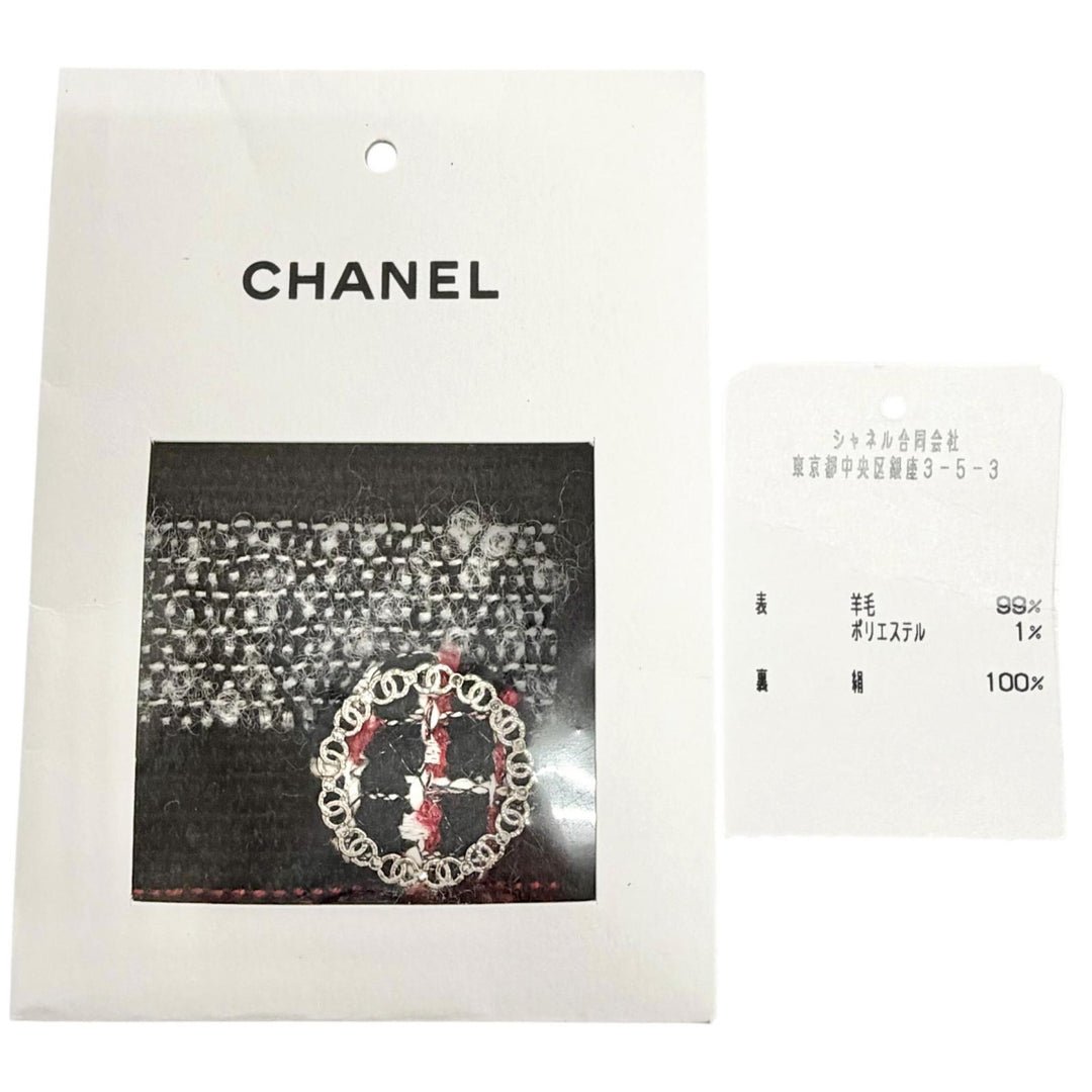 Excellent CHANEL coat COCO Mark Button All-Over Print Design 34 P75525V67204