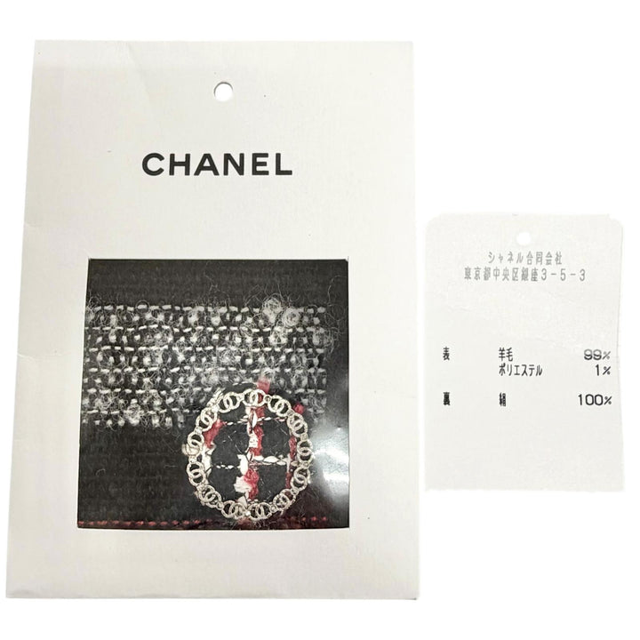 Excellent CHANEL coat COCO Mark Button All-Over Print Design 34 P75525V67204