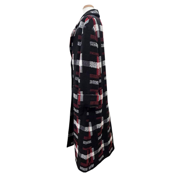 Excellent CHANEL coat COCO Mark Button All-Over Print Design 34 P75525V67204