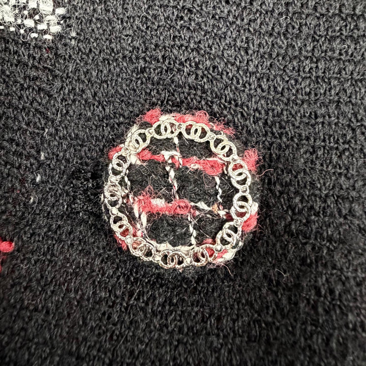 Excellent CHANEL coat COCO Mark Button All-Over Print Design 34 P75525V67204