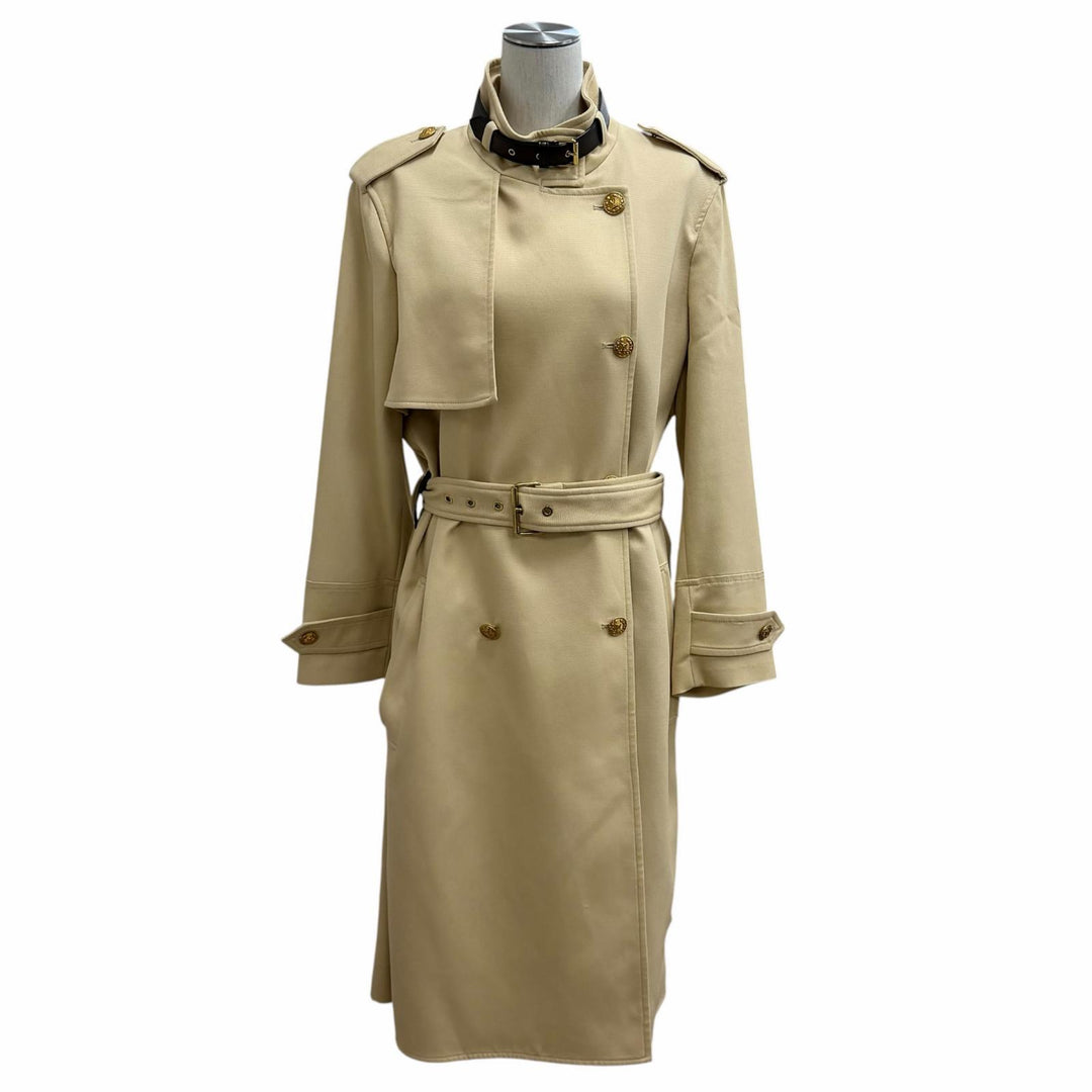 Excellent LOUIS VUITTON trench coat LV logo gold button belt color Rayon 38