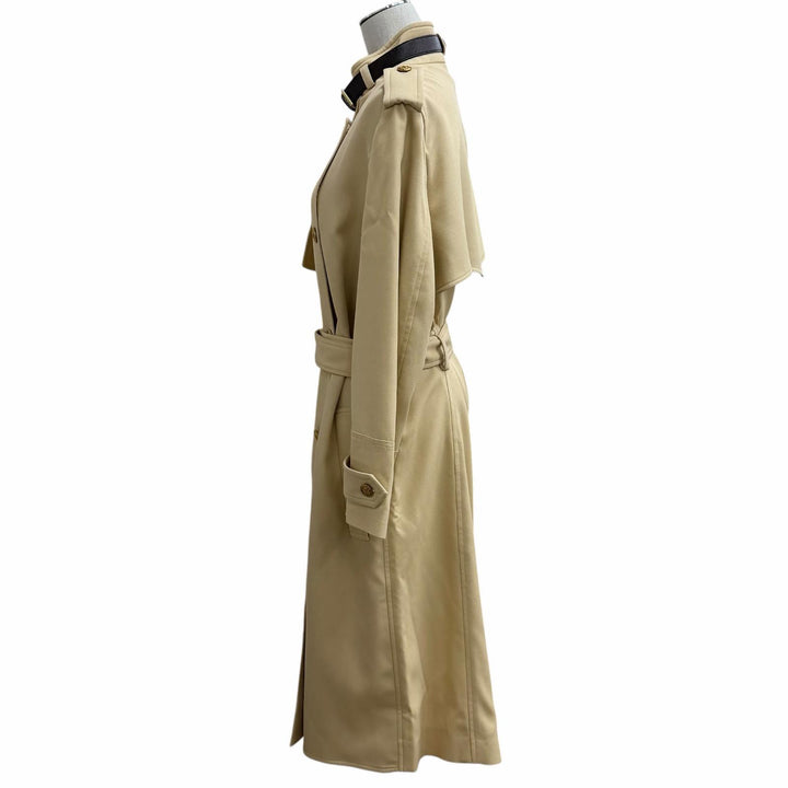 Excellent LOUIS VUITTON trench coat LV logo gold button belt color Rayon 38