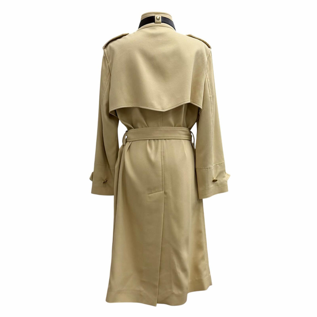 Excellent LOUIS VUITTON trench coat LV logo gold button belt color Rayon 38