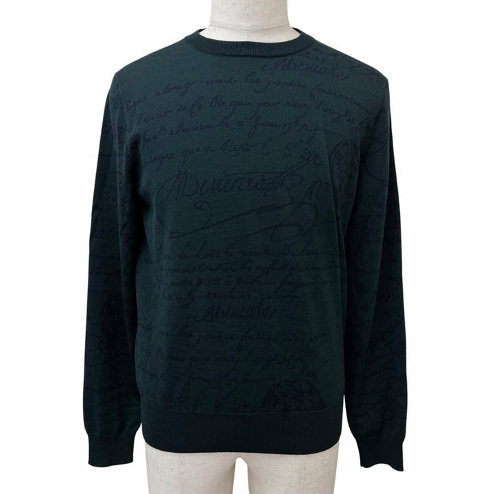 Excellent BERLUTI sweater Calligraphy Scritto pattern, lightweight fabric