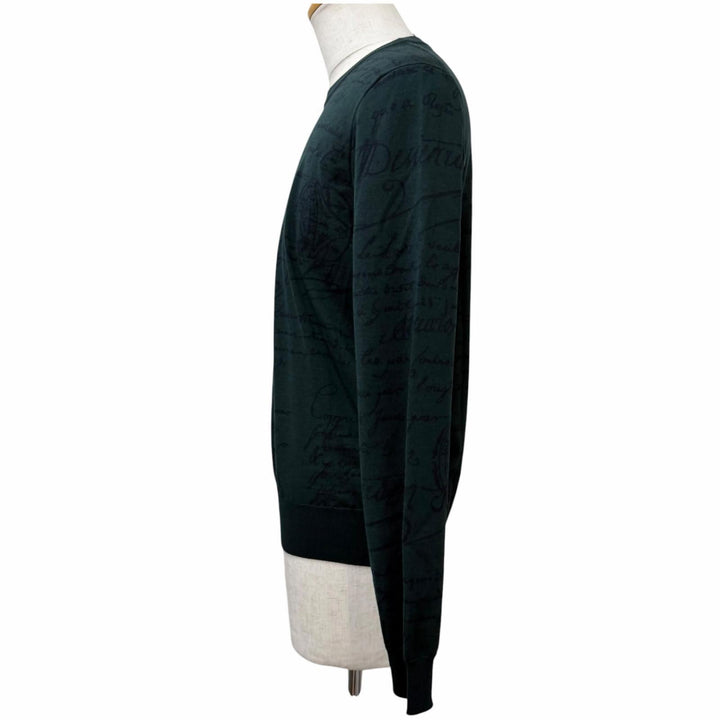 Excellent BERLUTI sweater Calligraphy Scritto pattern, lightweight fabric