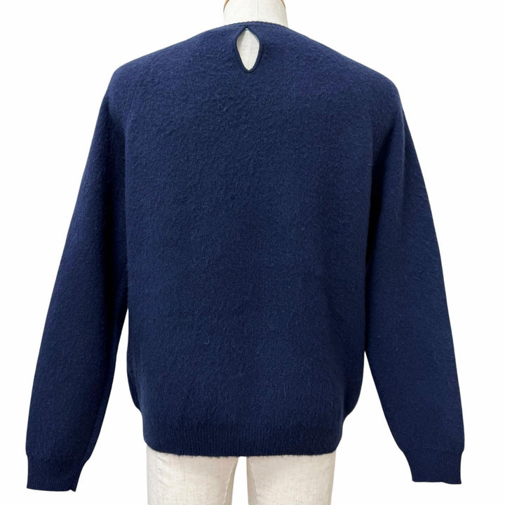Pristine FENDI sweater FF logo patch brushed fabric long-sleeved knit