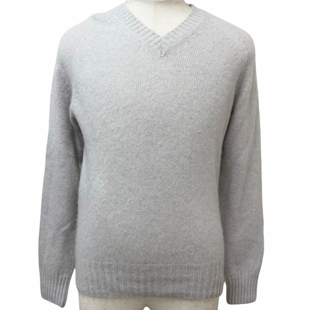 Great TOM FORD sweater V-neck brushed long-sleeve knit Light gray