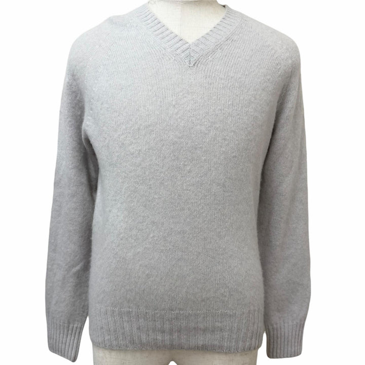 Great TOM FORD sweater V-neck brushed long-sleeve knit Light gray