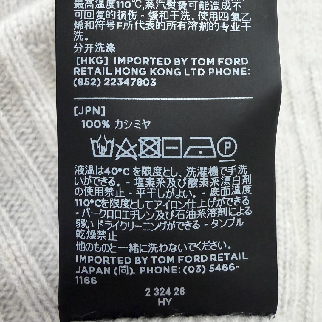 Great TOM FORD sweater V-neck brushed long-sleeve knit Light gray