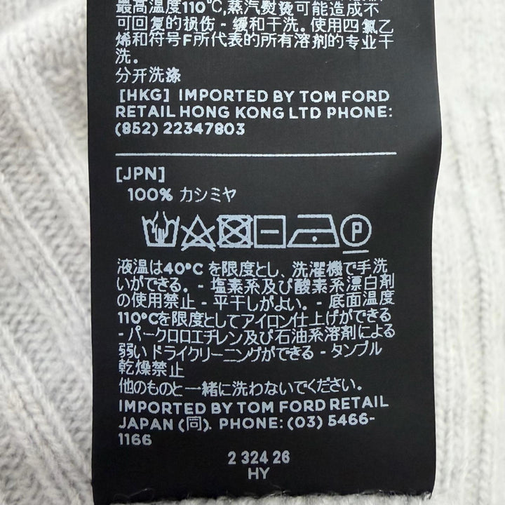 Great TOM FORD sweater V-neck brushed long-sleeve knit Light gray