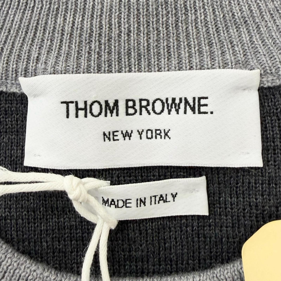 Pristine THOM BROWNE sweater Milano Stitch Cotton Crepe 4 Bar