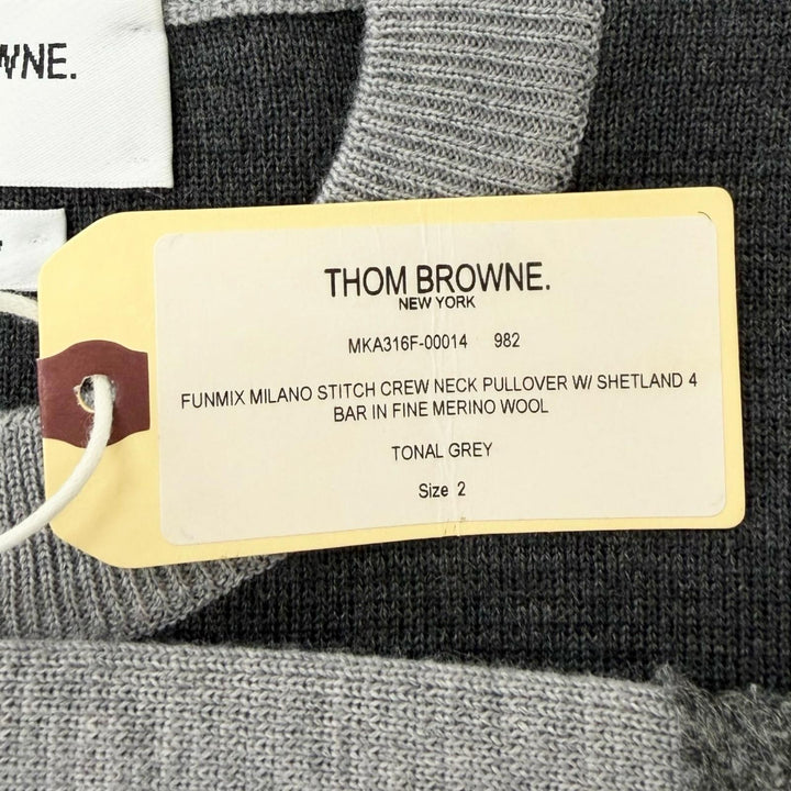 Pristine THOM BROWNE sweater Milano Stitch Cotton Crepe 4 Bar