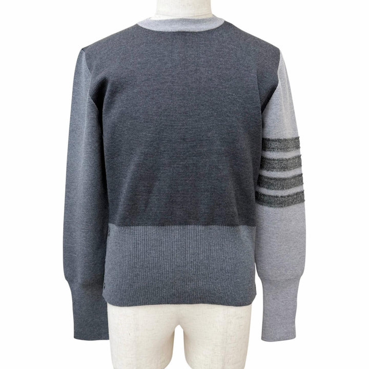 Pristine THOM BROWNE sweater Milano Stitch Cotton Crepe 4 Bar