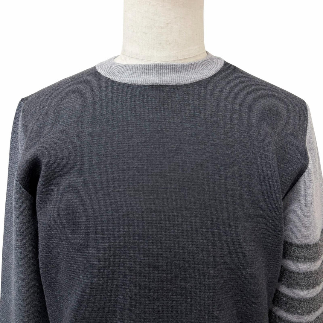 Pristine THOM BROWNE sweater Milano Stitch Cotton Crepe 4 Bar