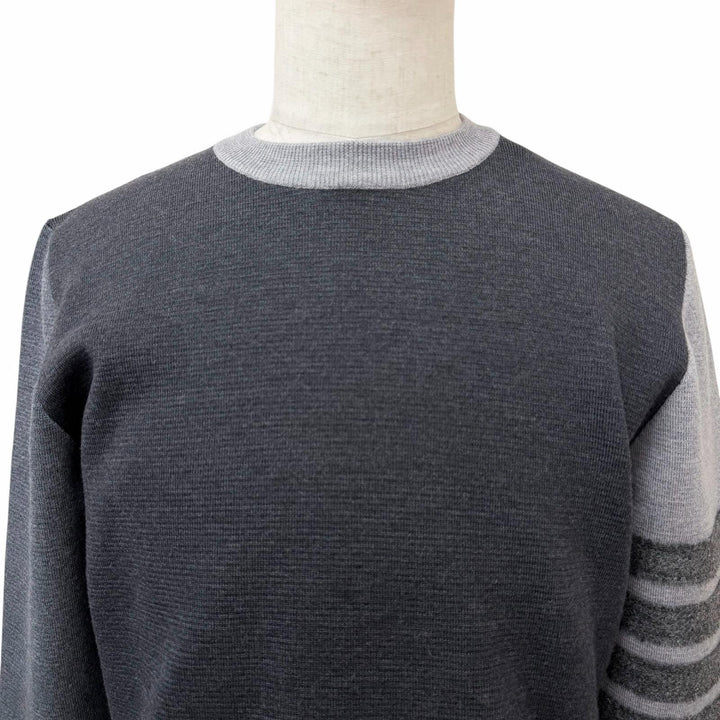 Pristine THOM BROWNE sweater Milano Stitch Cotton Crepe 4 Bar