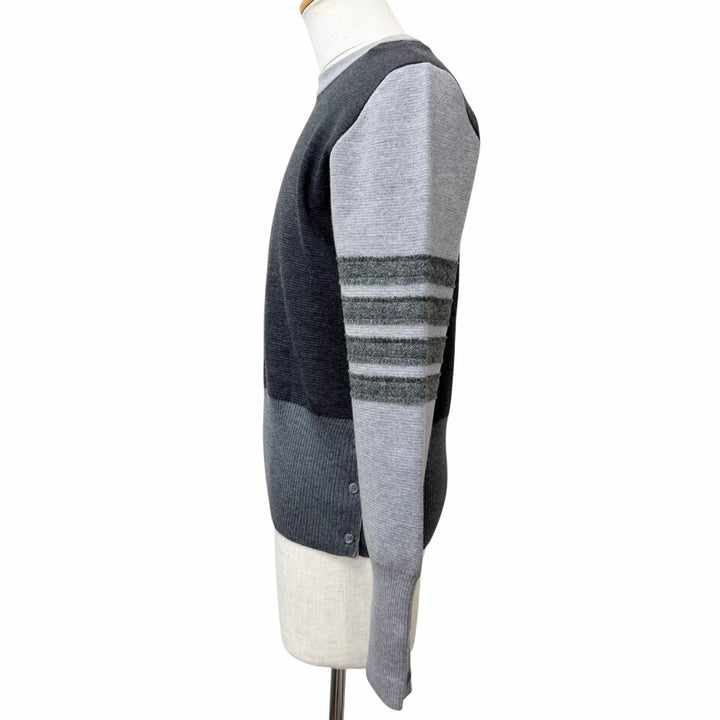 Pristine THOM BROWNE sweater Milano Stitch Cotton Crepe 4 Bar