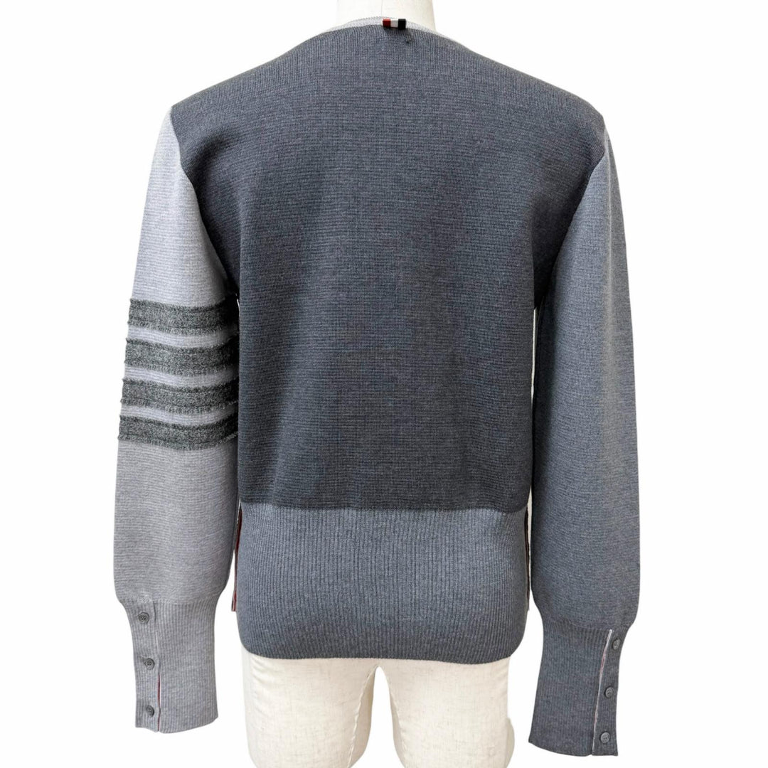 Pristine THOM BROWNE sweater Milano Stitch Cotton Crepe 4 Bar