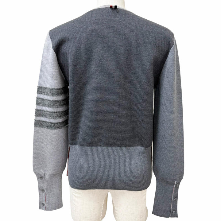 Pristine THOM BROWNE sweater Milano Stitch Cotton Crepe 4 Bar