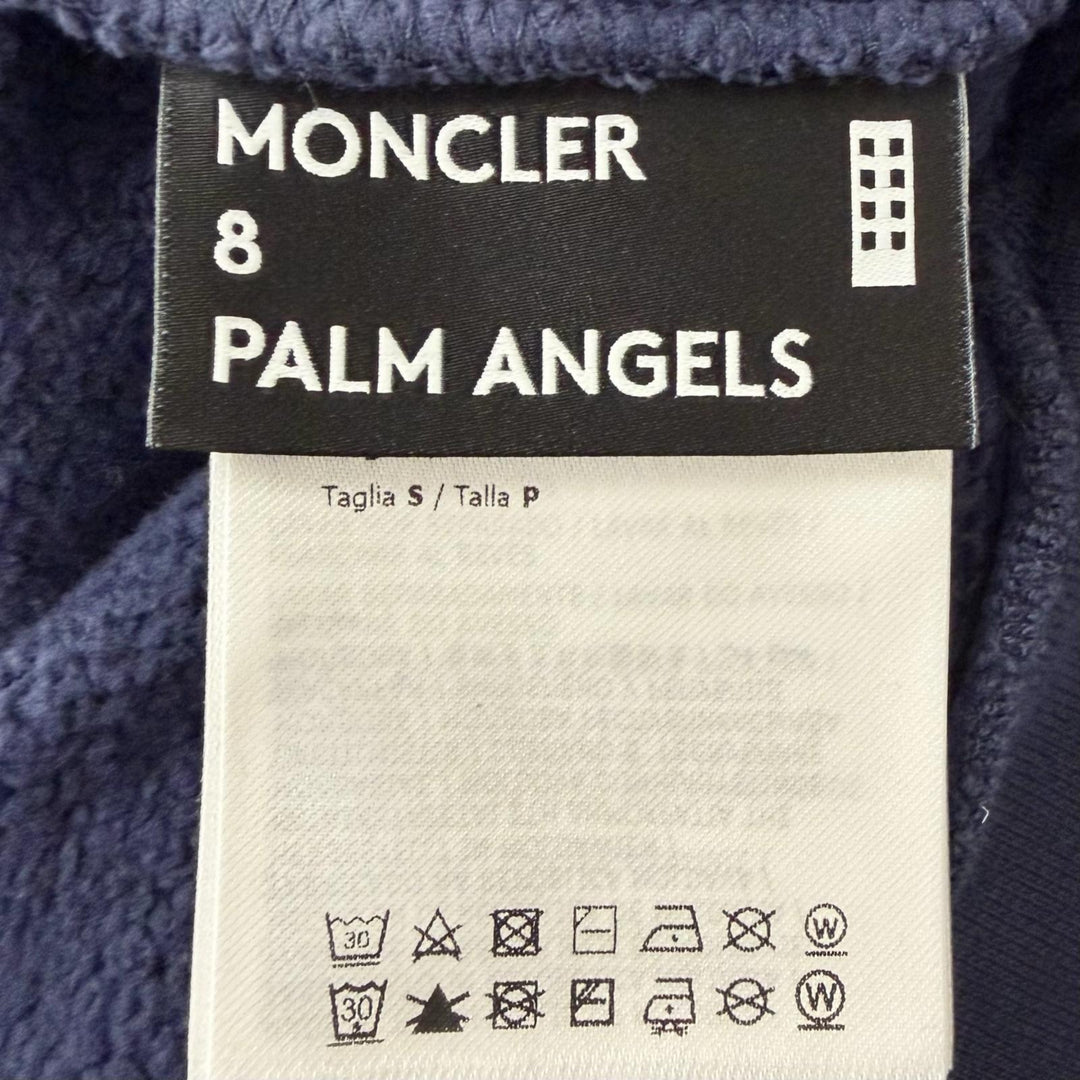 Pristine MONCLER GENIUS 8 Palm Angels hoodie Damage processing Navy