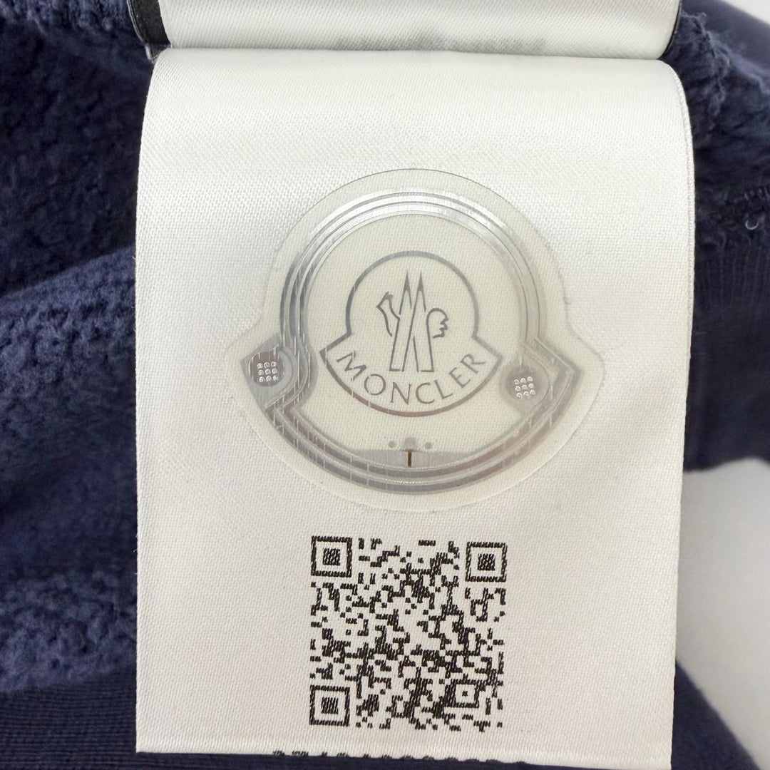 Pristine MONCLER GENIUS 8 Palm Angels hoodie Damage processing Navy