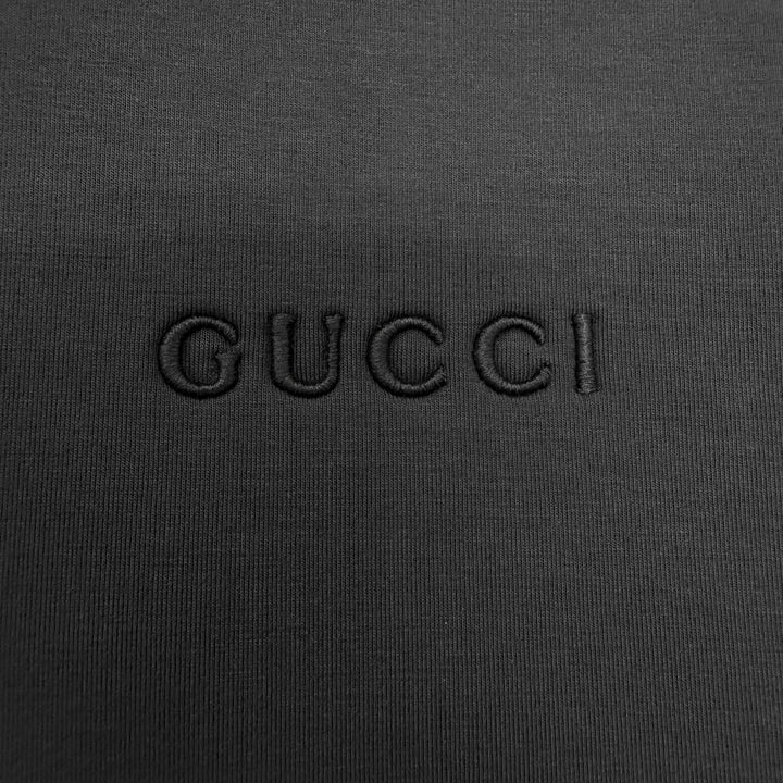 Excellent GUCCI hoodie Logo embroidered jersey pullover black