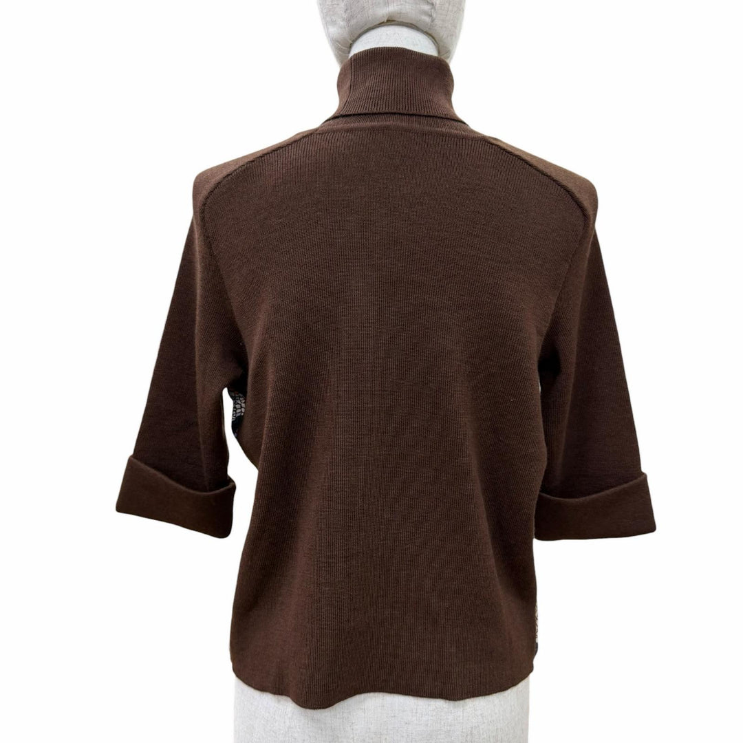 Great HERMES Short sleeve knit SOUS LE CEDRE Margiela period twill silk 42
