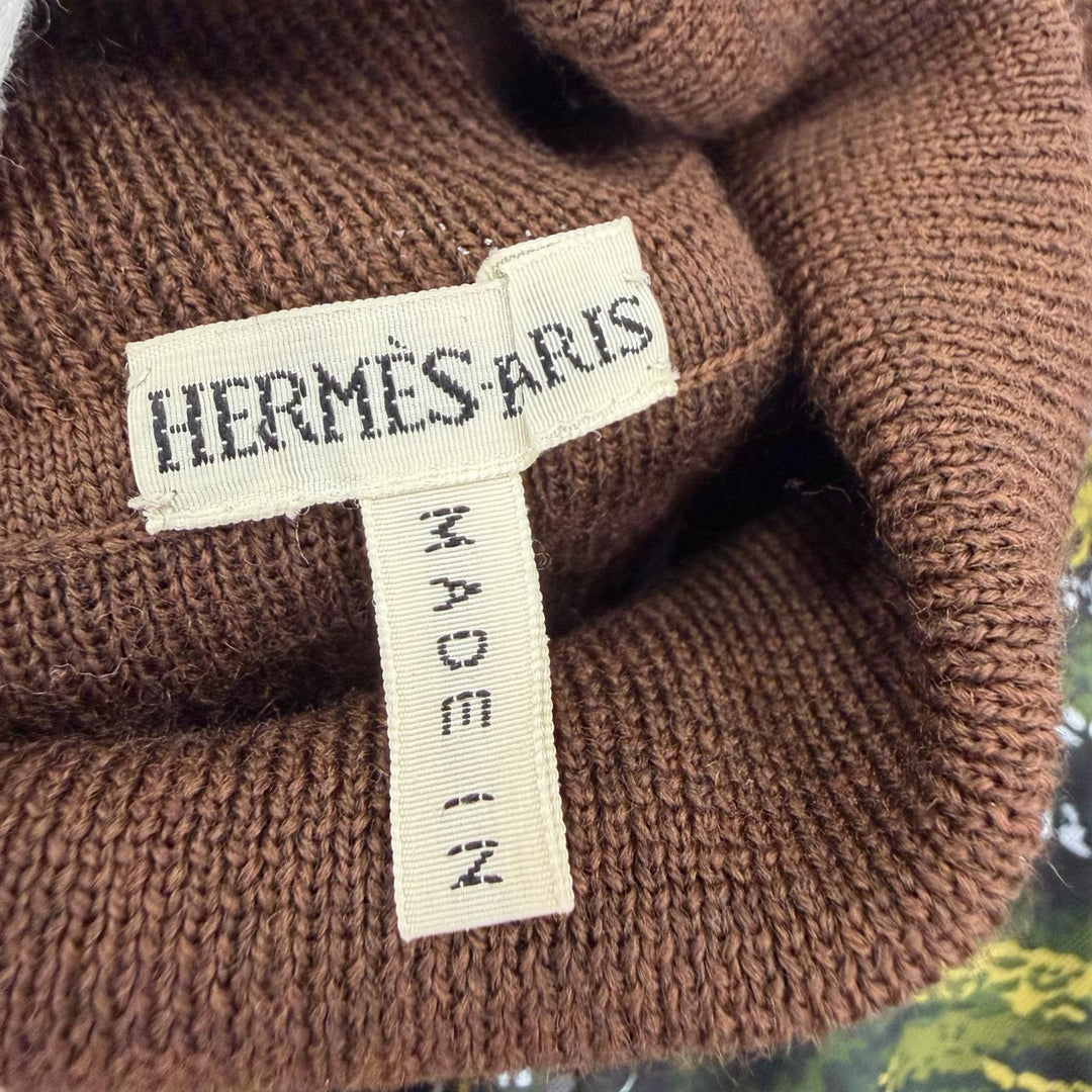 Great HERMES Short sleeve knit SOUS LE CEDRE Margiela period twill silk 42