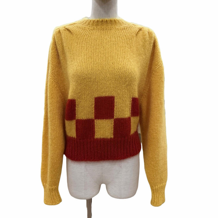 Excellent MIUMIU knit sweater yellow mohair Women 38 MML321