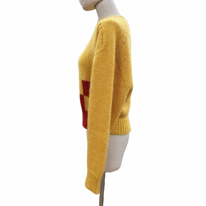 Excellent MIUMIU knit sweater yellow mohair Women 38 MML321