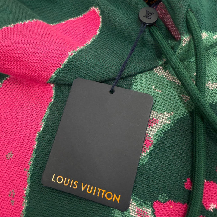 Pristine LOUIS VUITTON hoodie graphic logo pullover green cotton mens