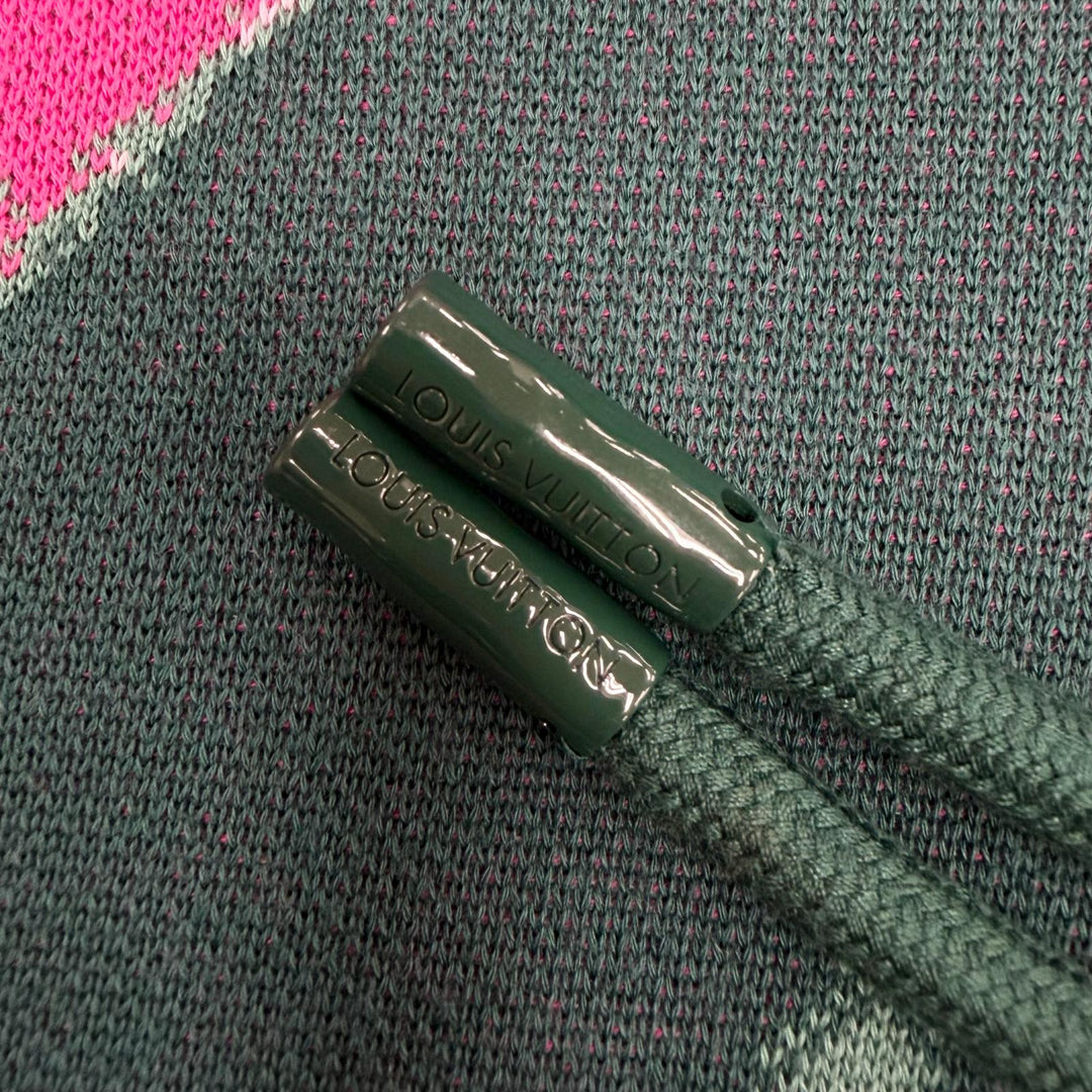 Pristine LOUIS VUITTON hoodie graphic logo pullover green cotton mens