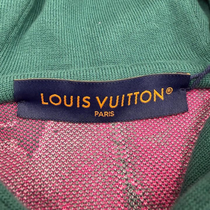 Pristine LOUIS VUITTON hoodie graphic logo pullover green cotton mens